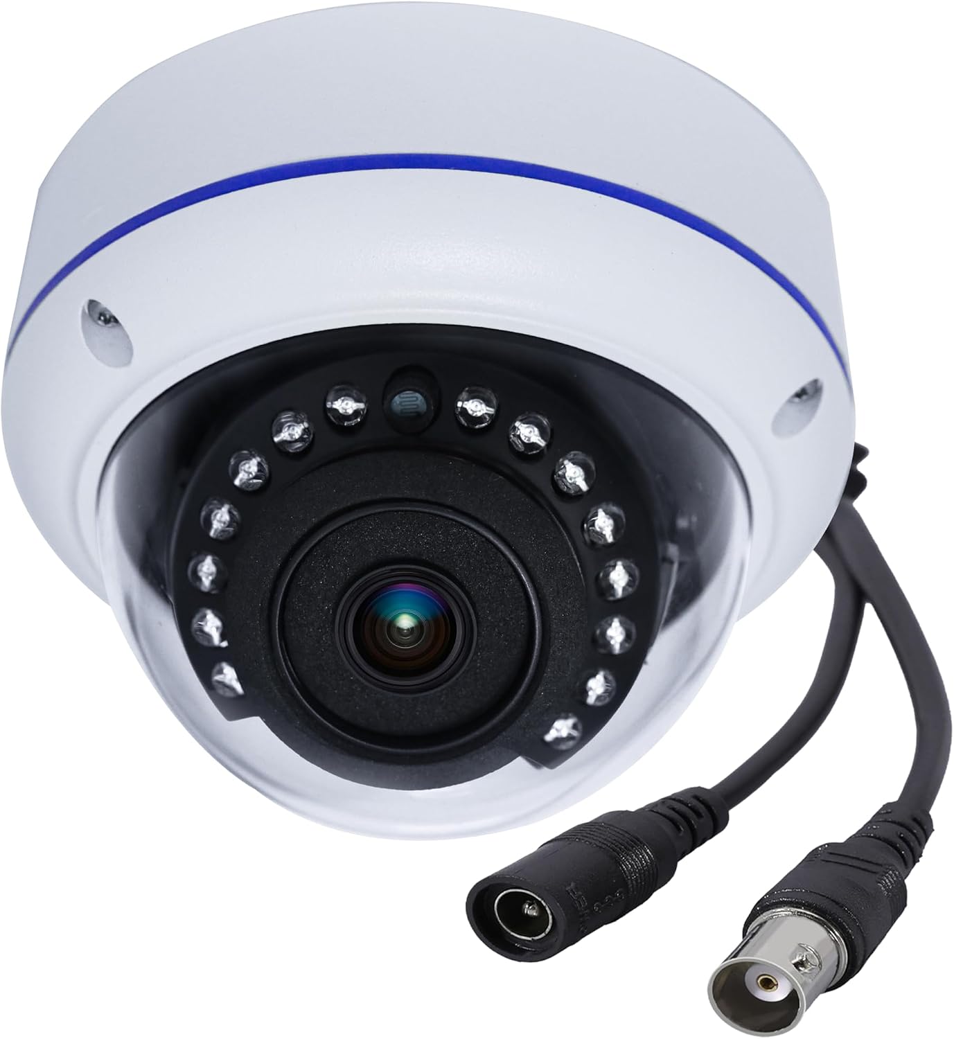 HD 1080P 2MP 180 Degree Fisheye Dome Security Camera Outdoor Indoor Wired Coax 1.7mm Lens Super Wide Angle 4 in 1 (TVI/AHD/CVI/BNC) Hybrid Analog CCTV Camera with IR Night Vision