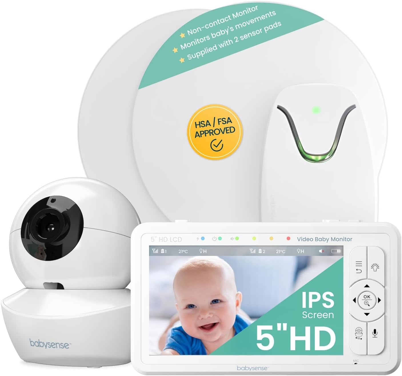 Babysense True Sleep HD Baby Monitor with Camera and Audio plus Baby Sleep Movement Monitor