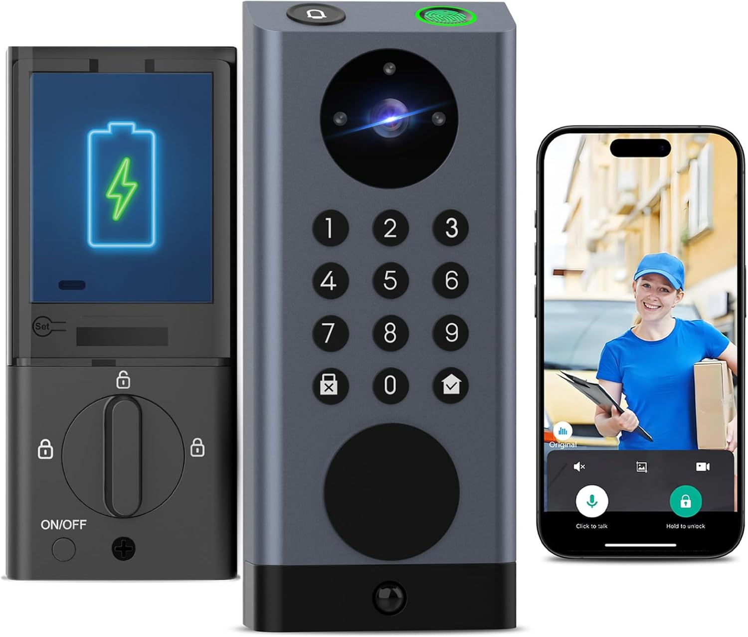 Smart Lock with Camera & Video Doorbell eLinksmart Keyless Entry Deadbolt